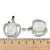 Natural Quartz Crystal with Clear Cubic Zirconia Pendants G-G133-03P-20-3