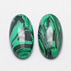Dyed Oval Synthetic Malachite Cabochons G-K020-18x13mm-10-1