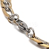 Two Tone PVD Vacuum Plating 304 Stainless Steel Cuban Link Chain Bracelets BJEW-K231-02GP-3