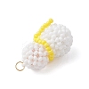 Glass Seed Beaded Snowman Pendants PALLOY-MZ01007-03-4