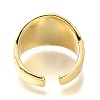 Rack Plating Brass Shell Open Cuff Rings for Women RJEW-M022-08G-3