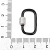 Oval Brass Micro Pave Clear Cubic Zirconia Screw Carabiner Clasps KK-B167-01B-P-4