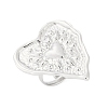 Anti-Tarnish 304 Stainless Steel Heart Open Cuff Rings RJEW-M047-08P-2