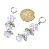 Flower of Life Glass & Acrylic Dangle Leverback Earrings EJEW-JE05558-4