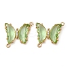 Brass Pave Faceted Glass Connector Charms FIND-Z020-04H-1
