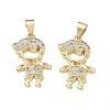 Brass Micro Pave Clear Cubic Zirconia Pendants CU-CBA9AFC-01G-11-1