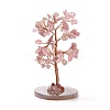 Natural Rose Quartz Chips & Agate Pedestal Display Decorations DJEW-A001-04C-2