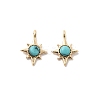 Synthetic Turquoise Star Charms with Brass Settings KK-A277-05G-1