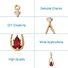 Beadthoven 24Pcs 4 Colors Brass Micro Pave Cubic Zirconia Pendants KK-BT0001-07-11