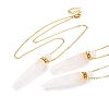 Natural Mixed Stone Bullet Shaped Perfume Bottle Pendant Necklaces G-B089-02G-2