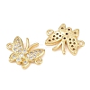 Brass Pave Cubic Zirconia Connector Charms KK-L251-15G-2