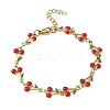 304 Stainless Steel Enamel Link Bracelets for Women BJEW-K226-16G-4