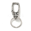 Tibetan Style 316 Surgical Stainless Steel Fittings with 304 Stainless Steel Key Ring FIND-Q101-09AS-01-1