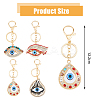 4Pcs 4 Styles Alloy Rhinestone Keychain KEYC-DC0001-21-2