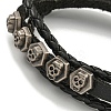 PU Imitation Leather Braided Cord Bracelets BJEW-G709-07B-AS-2