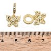 Rack Plating Brass Clear Cubic Zirconia European Dangle Charms KK-Q006-59G-01-3