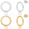 20Pcs 2 Colors 304 Stainless Steel Ring Stud Earring Findings STAS-BBC0005-21-1