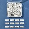 120Pcs 12 Styles Tibetan Style Alloy Rectangle Pendants FIND-FS0003-63-6