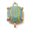 Brass Glass Imitation Gemstone Connector Charms KK-Z076-01G-2