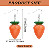 2 Pairs Carrot Alloy Resin Dangle Earrings for Women EJEW-LP0001-54-2
