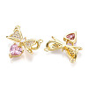 Brass Micro Pave Cubic Zirconia Pendants KK-N254-223G-2