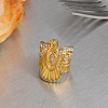 304 Stainless Steel Pave Cubic Zirconia Cuff Rings SA-CBA54F2-06G-1