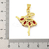 Rack Plating Brass Micro Pave Cubic Zirconia Pendants KK-G513-94G-01-3