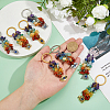 8Pcs Chakra Natural Gemstone Chip Bead Keychain KEYC-FH00054-3