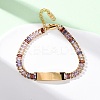 304 Stainless Steel Glass Link Chain Bracelets BJEW-G753-03G-03-2