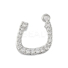 Rack Plating Brass Micro Pave Clear Cubic Zirconia Pendants KK-A224-03L-P-1