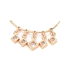 Brass Pave Clear Cubic Zirconia Connector Charms ZIRC-K088-16KCG-2