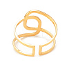 Ion Plating(IP) 304 Stainless Steel Interlocking Knot Open Cuff Ring for Women RJEW-I096-06G-3