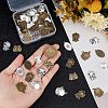 80Pcs 8 Style Tibetan Style Alloy Pendant Enamel Settings TIBEP-CA0001-11-3