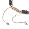 Coconut Braided Bead Bracelets BJEW-JB10078-02-3