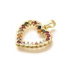 Rack Plating Brass Micro Pave Cubic Zirconia Pendants KK-L226-001G-11-2