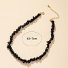 Natural Fluorite Chips Beaded Necklace NJEW-FZ00004-08-1