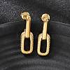 304 Stainless Steel Oval Dangle Stud Earrings EJEW-K268-41G-1