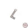 Real Platinum Plated Rhodium Plated 925 Sterling Silver Micro Pave Clear Cubic Zirconia Charms STER-P054-10P-L-1