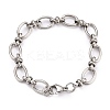 304 Stainless Steel Oval Link Chain Bracelets BJEW-Z011-12P-1