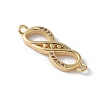 Brass Micro Pave Clear Cubic Zirconia Connector Charms KK-Q044-01F-G-2