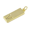 Brass Micro Pave Clear Cubic Zirconia Pendants KK-P266-06G-V-2