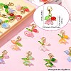 20Pcs 10 Colors Lily of the Valley Glass & Acrylic Pendant Decoration HJEW-CJ00050-8