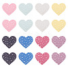 16Pcs 8 Colors PU Imitation Leather Heart Bookmarks AJEW-TA0002-61-3