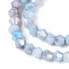 Ombre Effect Dyed Glass Beads Strands X-GLAA-T025-4mm-09H-3