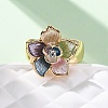 Zinc Alloy & Enamel Stretch Finger Rings for Women RJEW-M101-01B-G-2