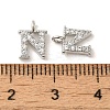 Initial Letter Brass Micro Pave Cubic Zirconia Pendants ZIRC-F008-N-3