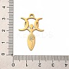 304 Stainless Steel Pendants STAS-D050-03G-3
