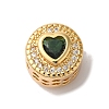 Heart Real 18K Gold Plated Brass Micro Pave Cubic Zirconia European Beads KK-G511-01G-01-1