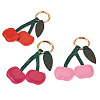 3Pcs 3 Colors PU Leather Alloy Keychains KEYC-TA0001-42-2