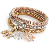 3Pcs Alloy Rhinestone Charm Bangle Set FS-WG4938A-10-1